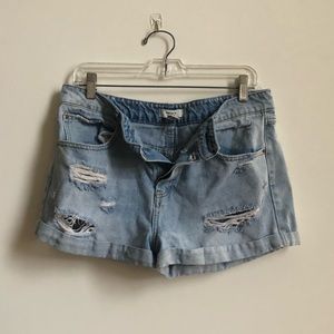 Mid Rise Denim Shorts